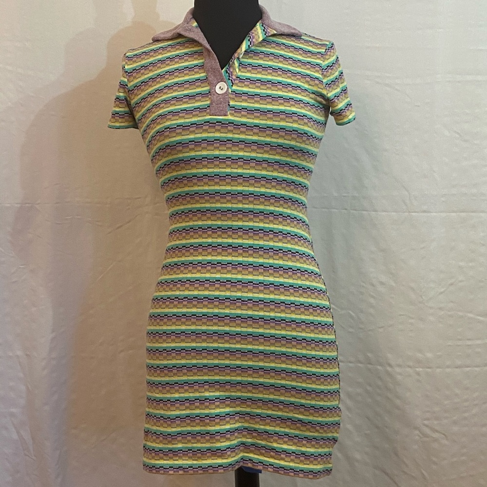 Urban Outfitters Multicolor body-con button dress